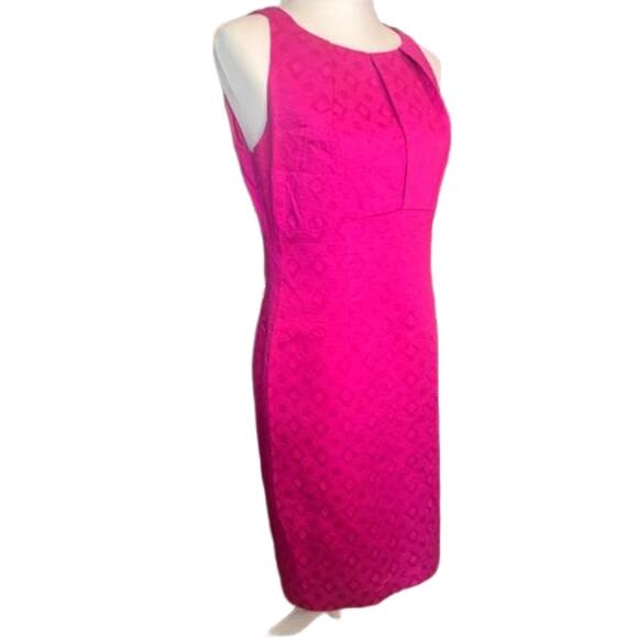 Taylor mod jacquard textured pink sheath dress sz 8 valentines day pink date - Picture 3 of 12